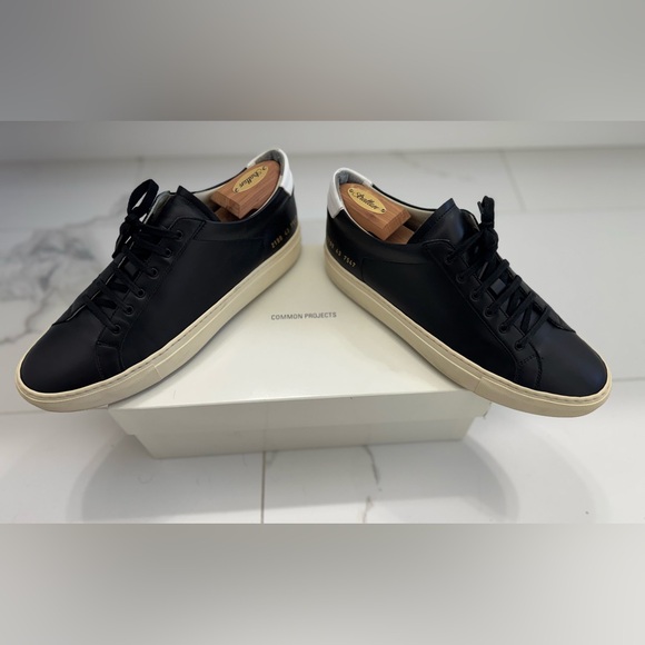 Common Projects | Achilles Low Black Leather Sneakers Men’s EU 43 (US 10–10.5) - Picture 1 of 6